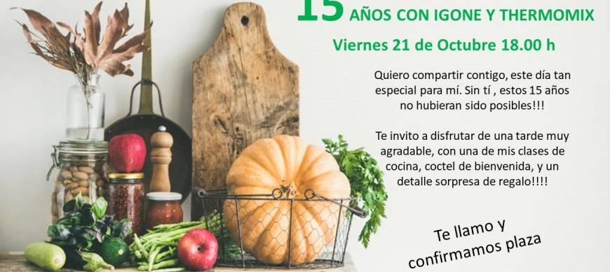 CLASE DE COCINA 15 AÑOS CON IGONE Y THERMOMIX