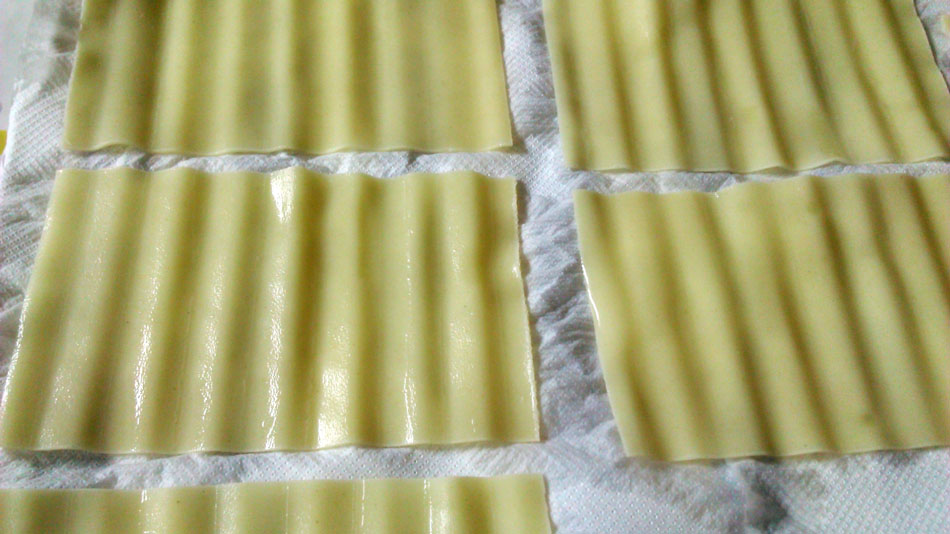 Lasaña de calabacin y champiñones con queso de cabra