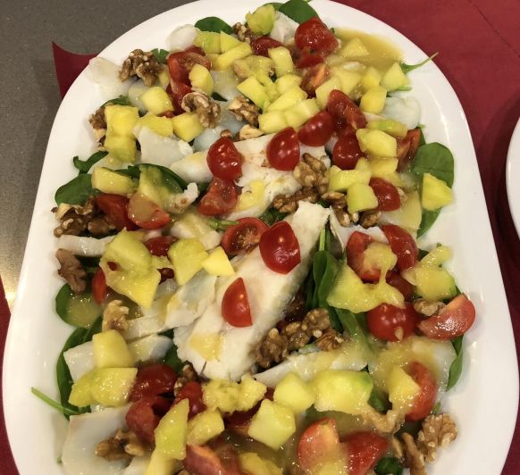 Ensalada de bacalao con aliño de Mango